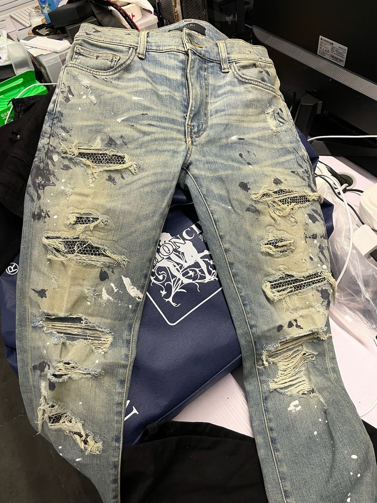 Amiri Amiri Diamonds Destroyed Jeans Size US 30 / EU 46 - 15 Thumbnail