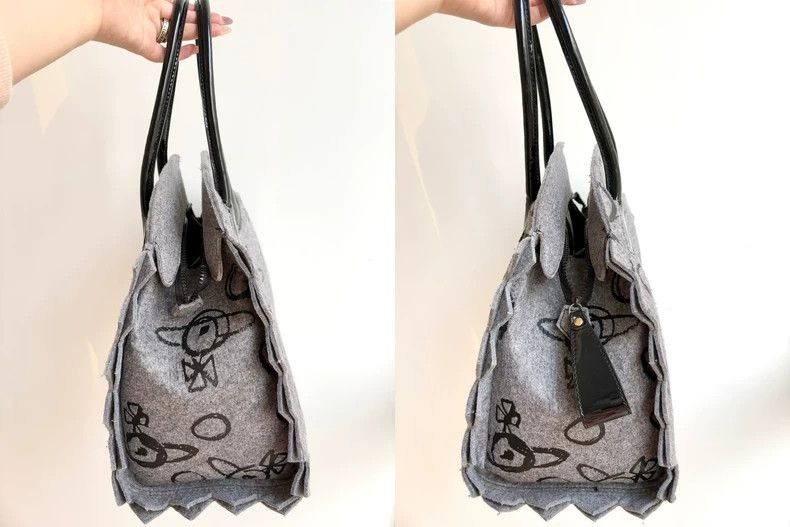 Vivienne Westwood Vivienne Westwood size os Grey Saturn graffiti lace felt ba Size ONE SIZE - 4 Thumbnail