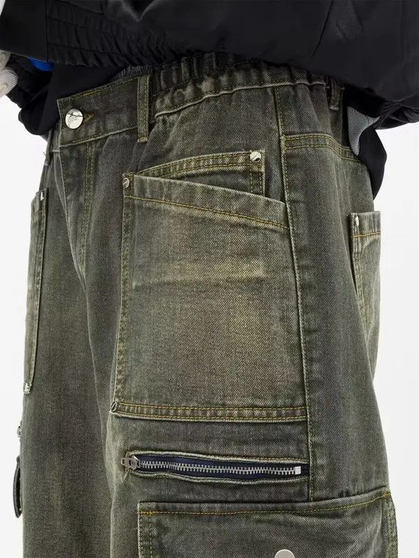 Japanese Brand VIBE Retro washed distressed workwear loose wide leg jeans Size US 30 / EU 46 - 4 Thumbnail