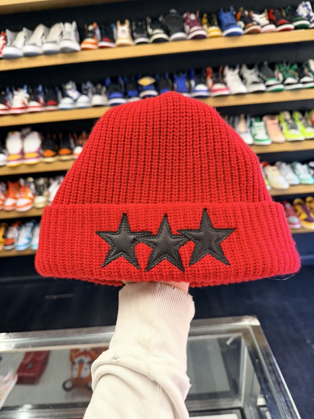 Chrome Hearts Chrome Hearts Triple Star Patch Beanie Size ONE SIZE - 1 Thumbnail