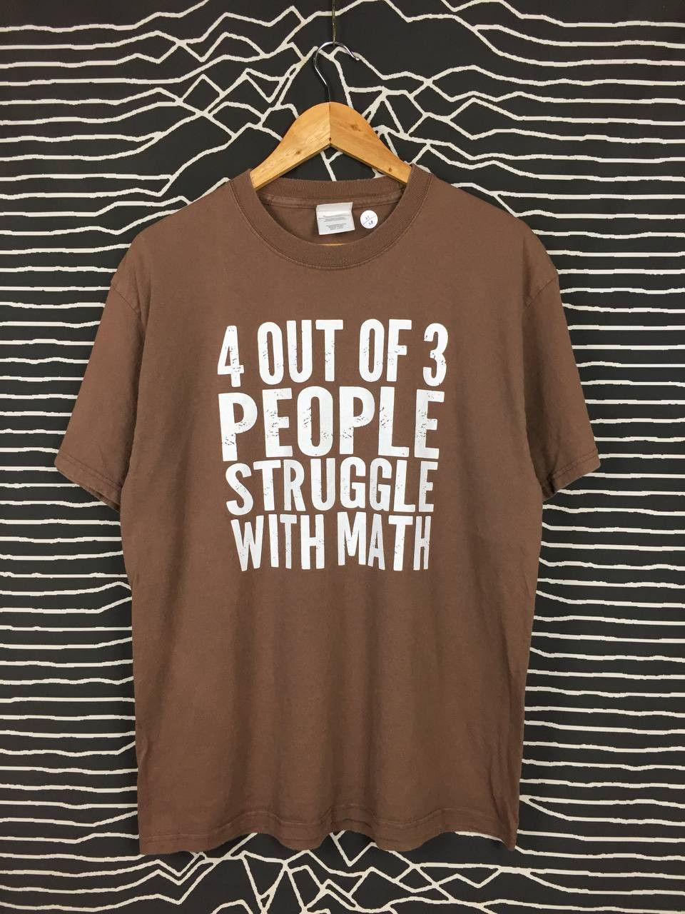 Vintage Vtg 4 Out Of 3 People Struggle With Math Humor Tee Size US L / EU 52-54 / 3 - 2 Thumbnail