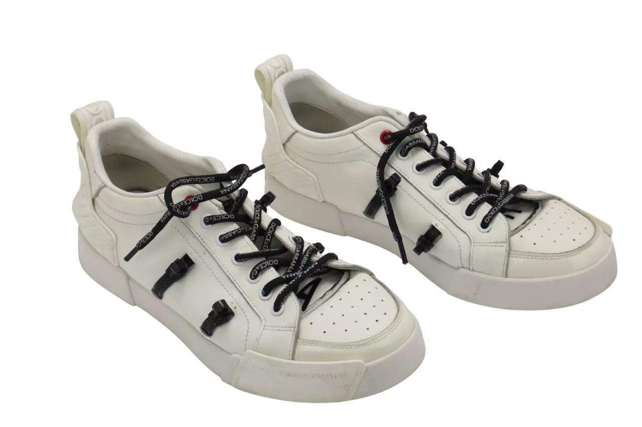 Dolce & Gabbana DOLCE & GABBANA Sneakers Men's EU 42 White Leather Low Top Size US 9 / EU 42 - 1 Thumbnail