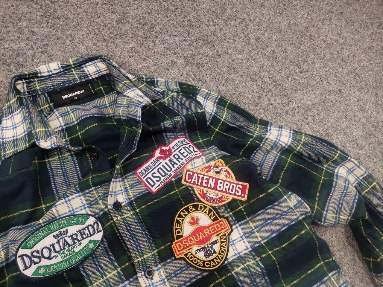 Dsquared2 Dsquared2 Design Green Logo Check Flannel Long sleeve Shirt Size US S / EU 44-46 / 1 - 8 Thumbnail