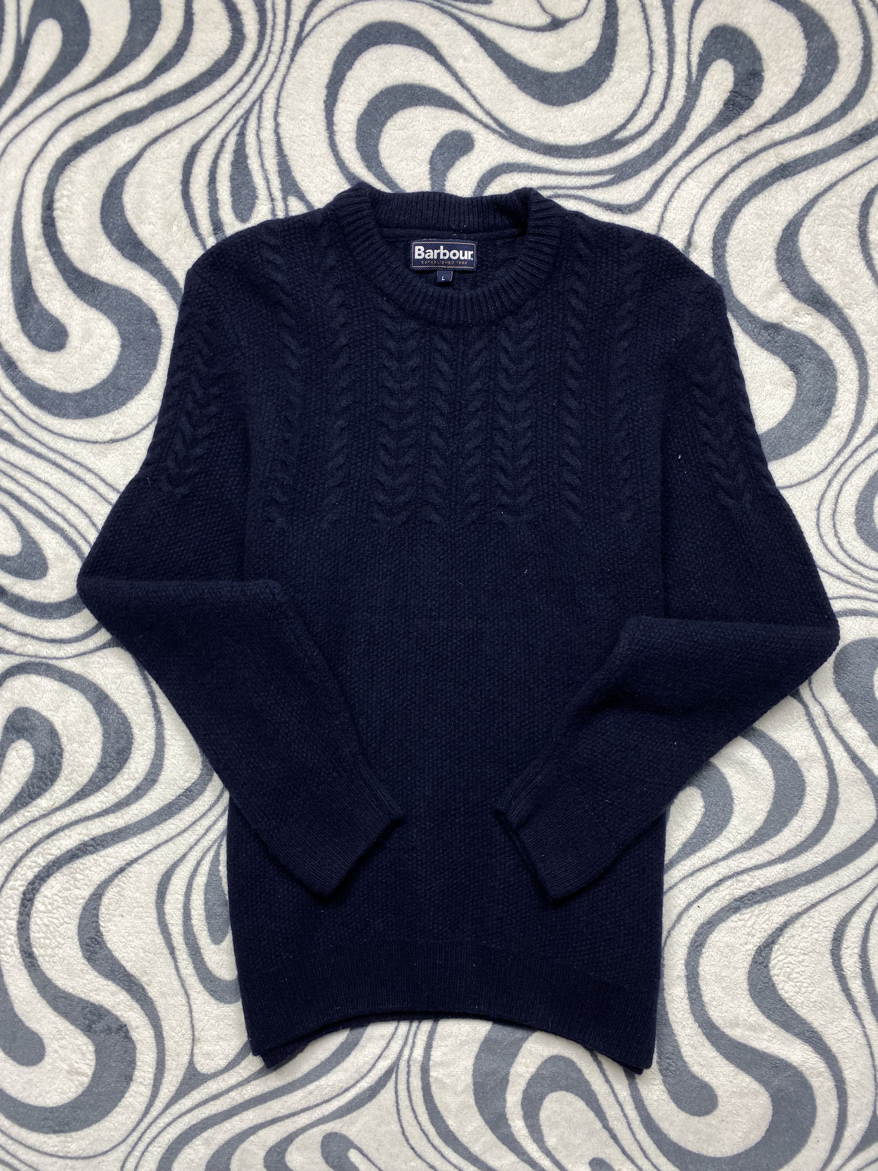 Barbour × Vintage Barbour Vintage Mens Wool Knit Sweater Y2K Size US L / EU 52-54 / 3 - 1 Thumbnail