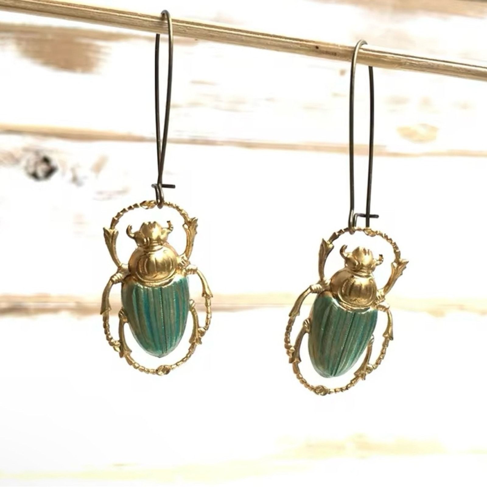 Other Green Beetle Drop Earrings Size ONE SIZE - 3 Thumbnail