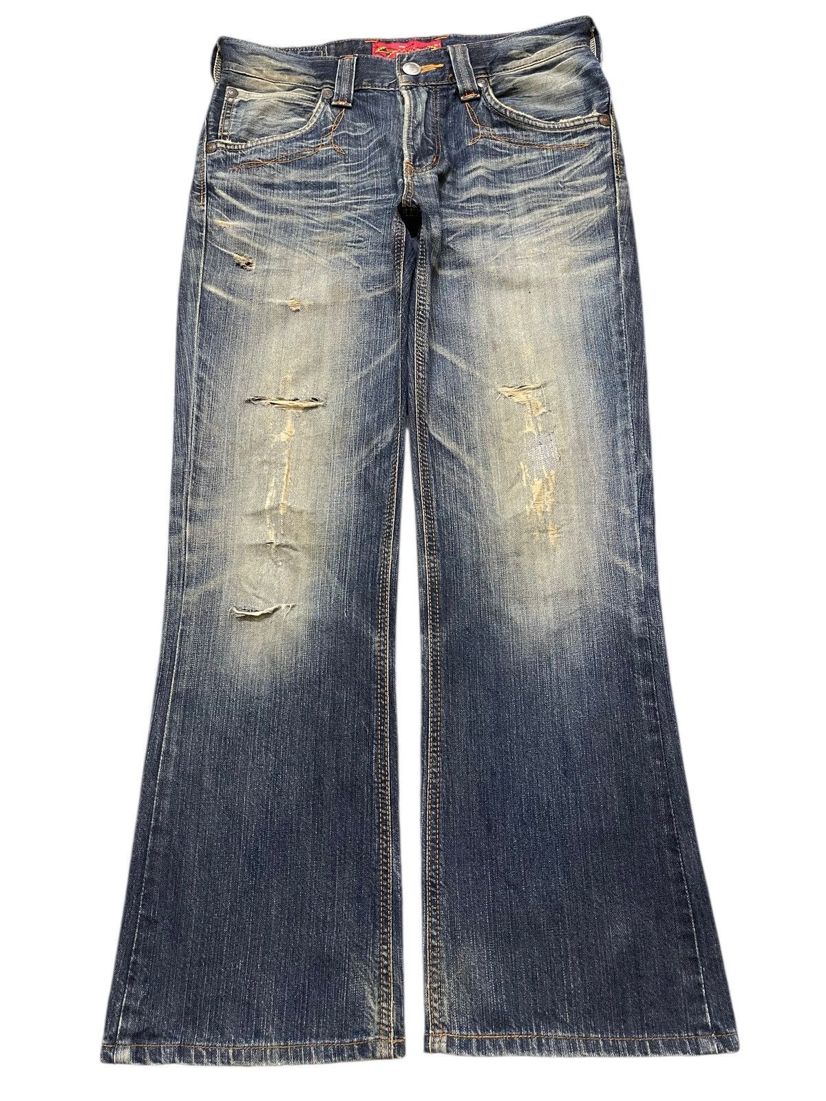 Edwin Edwin XV Exclusive Vintage Blue Mud Wash Distressed Baggy Size US 31 - 1 Thumbnail