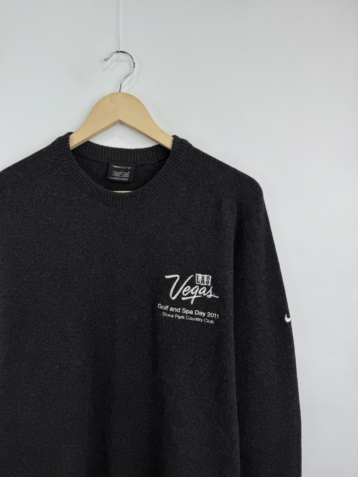Nike × Tiger Woods 🇺🇸Vtg Nike Golf Las Vegas Wool Sweater Stoke Park Country Size US L / EU 52-54 / 3 - 2 Thumbnail