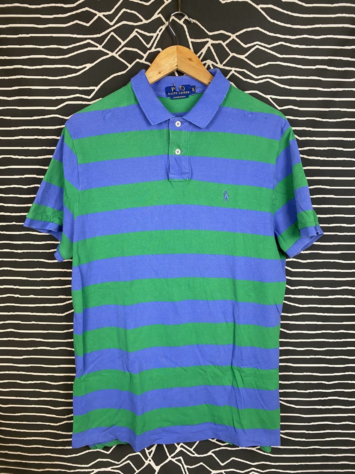 Polo Ralph Lauren Polo Ralph Lauren Striped Mesh Polo Shirt in Blue and Green Size US L / EU 52-54 / 3 - 1 Thumbnail