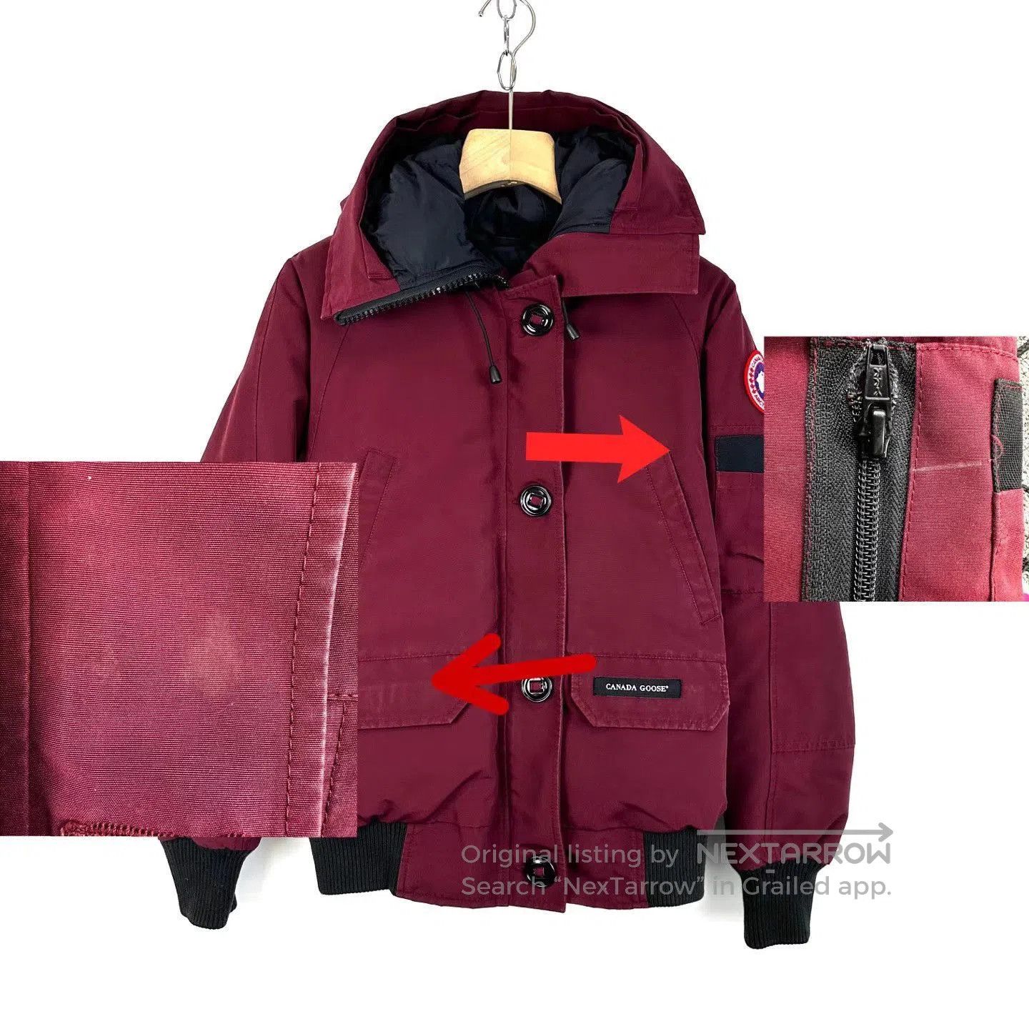 Canada Goose Red Heavy Winter Coat with Hood Size S. Size US S / EU 44-46 / 1 - 8 Thumbnail