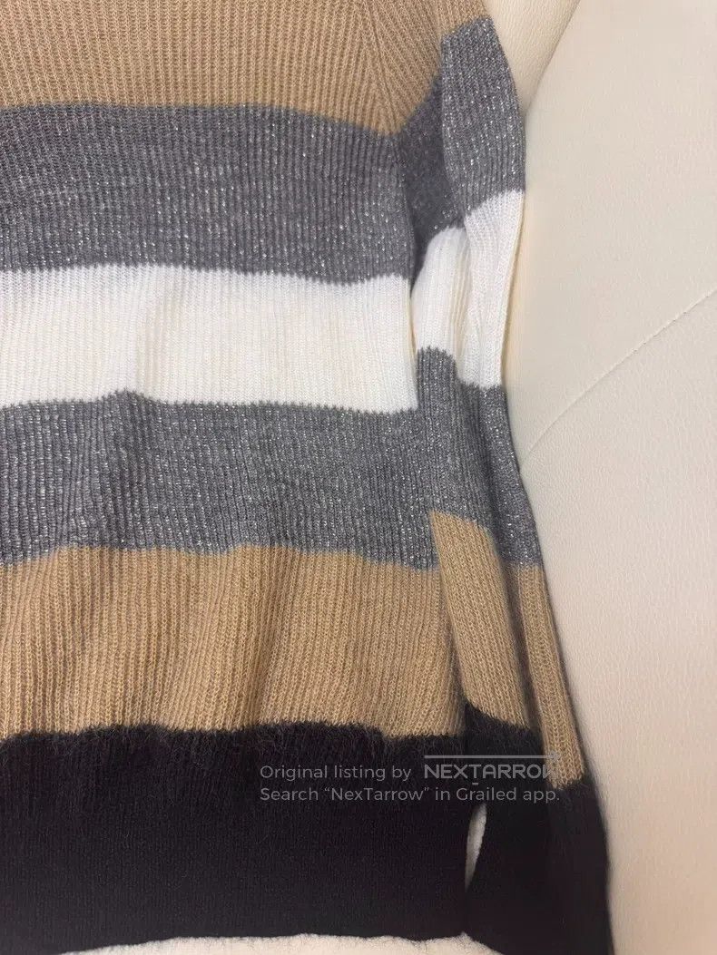 Brunello Cucinelli Brunello Cucinelli Striped Wool Knit Top Size S / US 4 / IT 40 - 4 Thumbnail