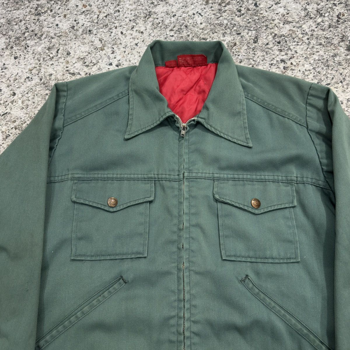 Dickies 80s Faded Thrashed Dickies Zip Up Work Jacket ERD Grunge Size US M / EU 48-50 / 2 - 10 Thumbnail