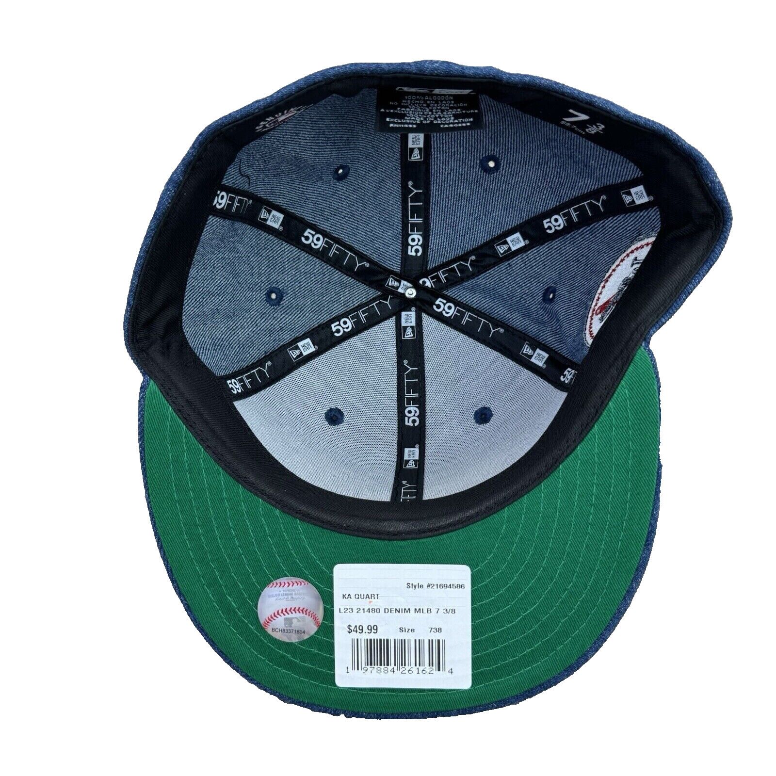 New Era Los Angeles Dodgers Denim '80 All Star New Era 7 1/2 MLB Hat Size ONE SIZE - 11 Thumbnail