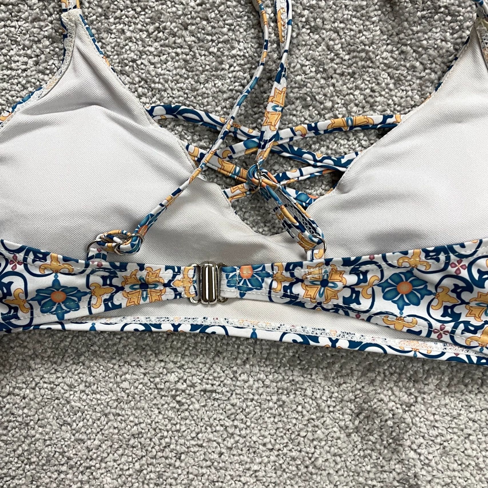 Shein Shein Multicolor Floral Padded Spaghetti Beach Swimwear Top Bikini Large L Womens Size L / US 10 / IT 46 - 6 Thumbnail