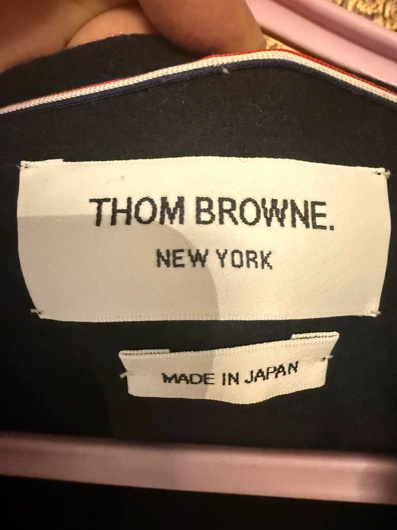 Thom Browne Thom browne Beige and blue double-matched cashmere jacket 2 Size US L / EU 52-54 / 3 - 3 Thumbnail