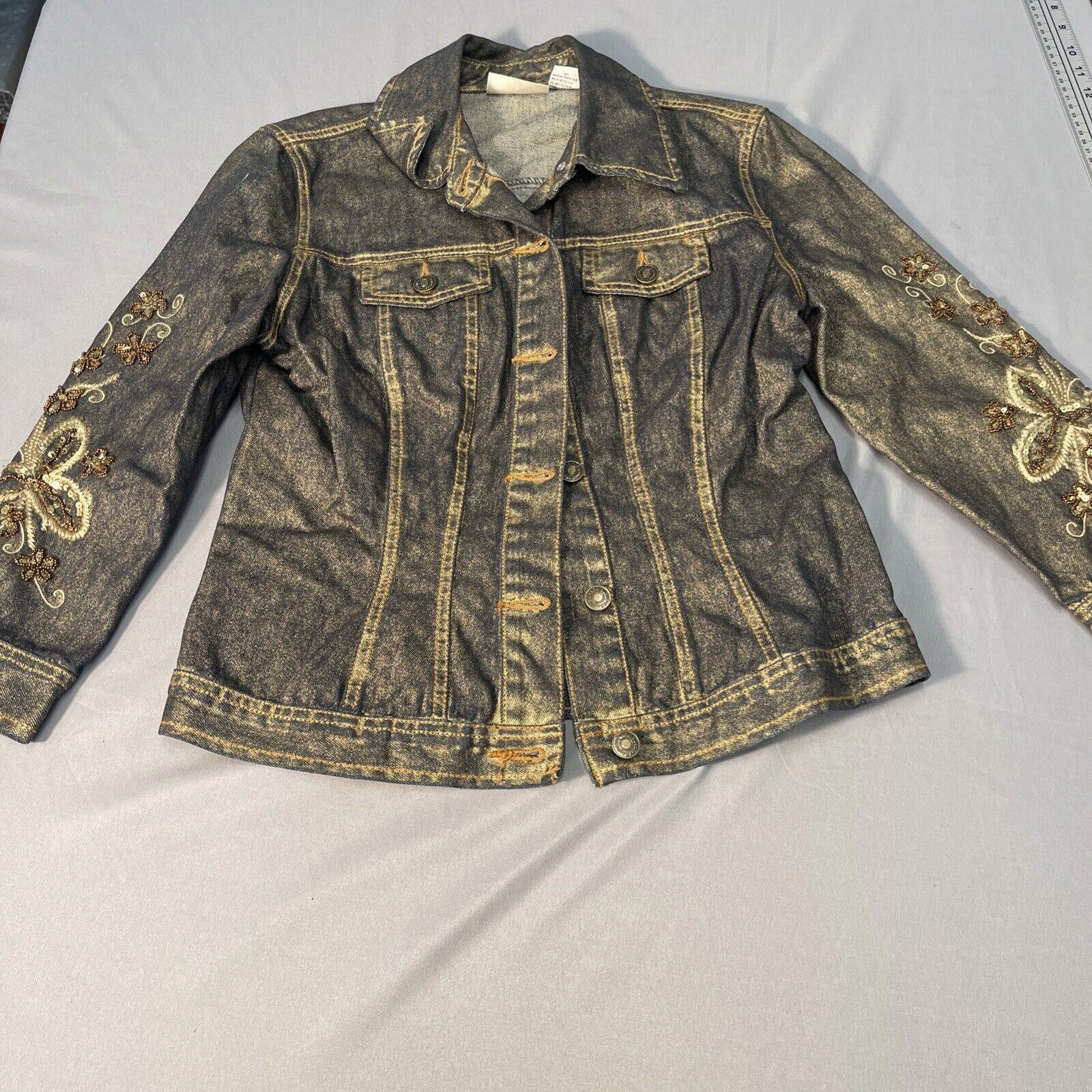 Designer Y2K 90s Jeanology Trucker Jacket SZ 6 Size M / US 6-8 / IT 42-44 - 1 Thumbnail