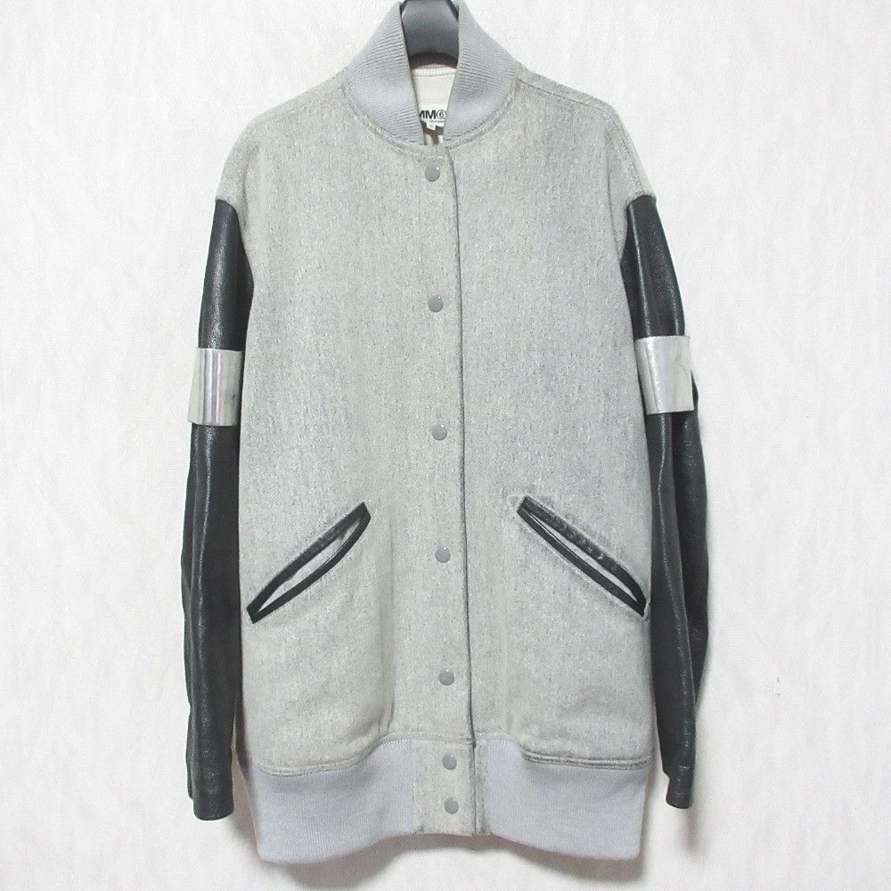 Maison Margiela MM6 Maison Margiela MM6 Maison Margiela Leather Sleeve Stadium Jacket Leather Outerwear 52AM004247301 DUTY FREE for USA Size ONE SIZE - 1 Thumbnail
