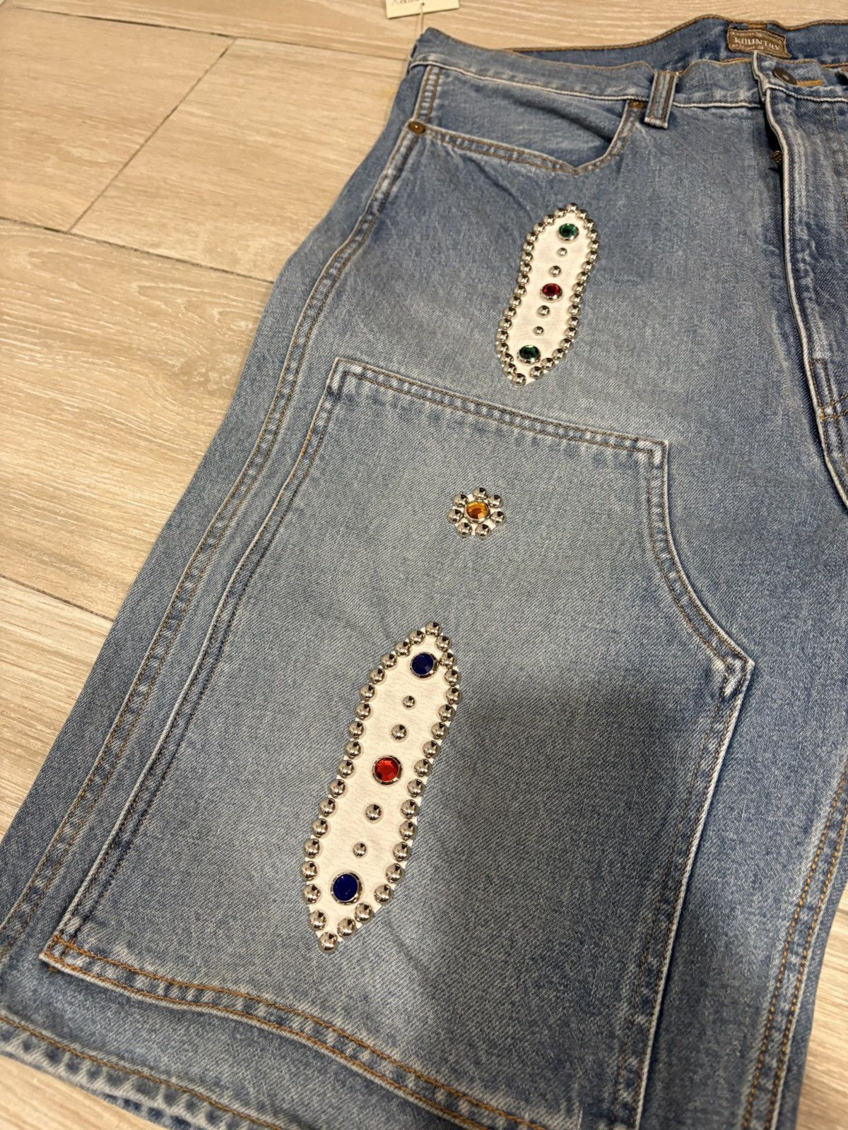 Kapital Kapital 14oz Denim Studs Remake Shorts Size US 36 / EU 52 - 5 Thumbnail