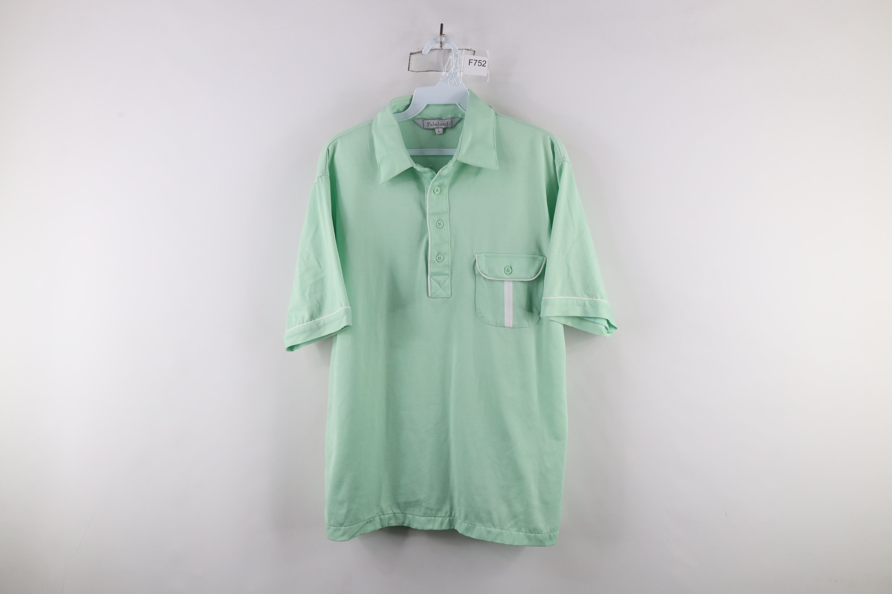 Vintage Vintage 90s Streetwear Short Sleeve Polo Shirt Mint Green Size US L / EU 52-54 / 3 - 1 Thumbnail