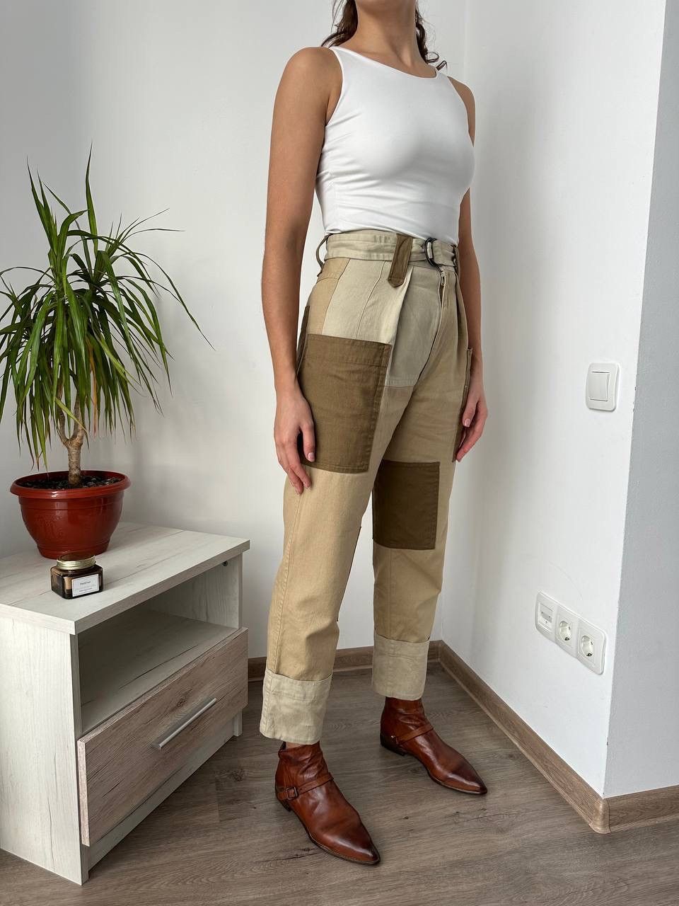 Isabel Marant Etoile × Japanese Brand × Vintage Vintage Isabel Marant Etolie Beige Pocket Cargo Pants Size 24" / US 00 / IT 34 - 2 Thumbnail