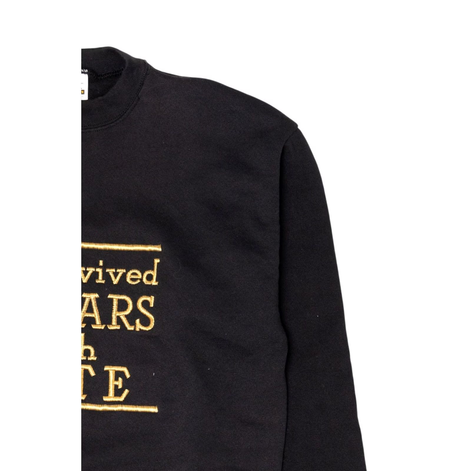 Tultex VINTAGE Embroidered "I Survived 50 Years With Nate" Tultex Raglan Sweatshirt Mens Medium Black 1990s Size US M / EU 48-50 / 2 - 7 Thumbnail