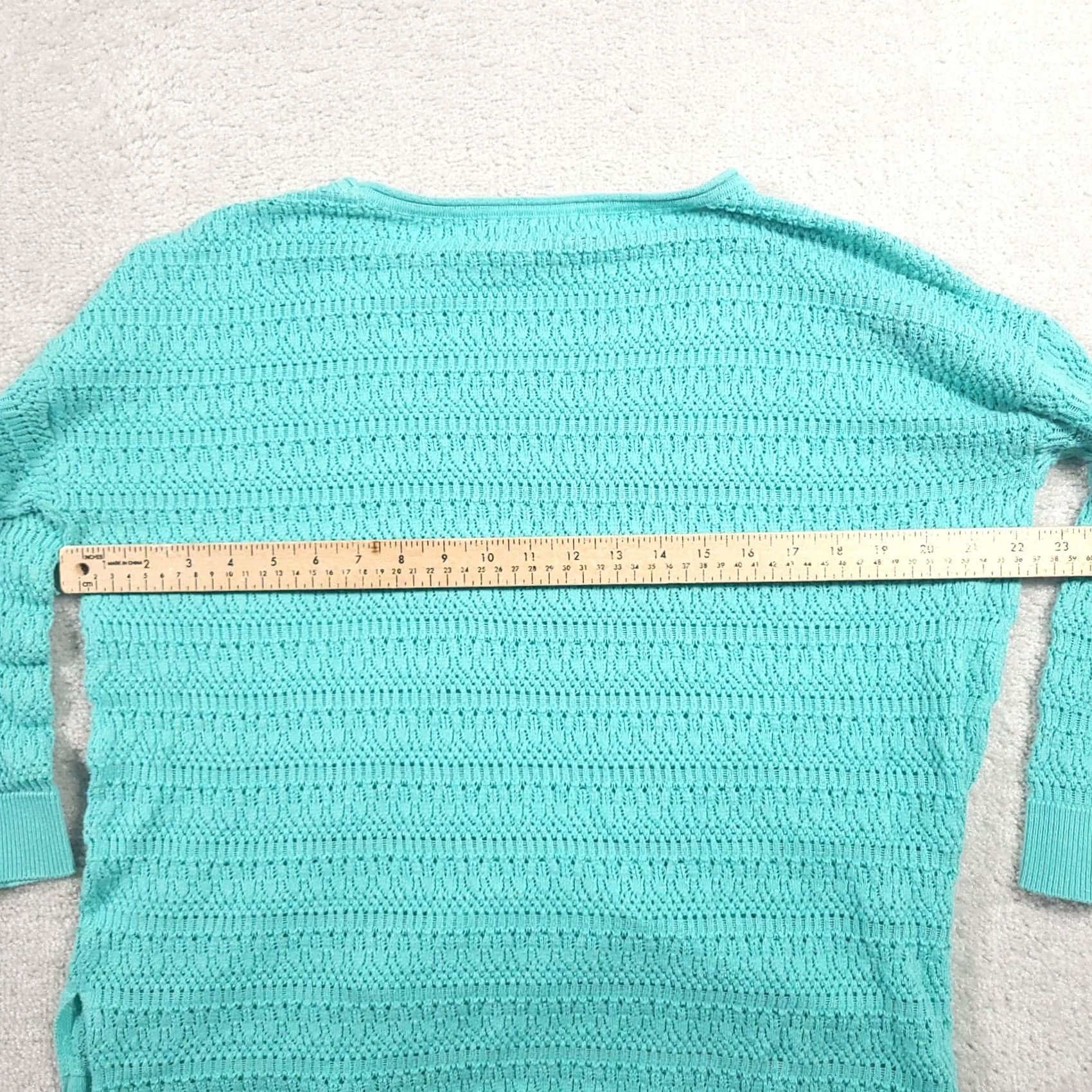 Vintage St. John's Bay Sweater Women's Large Green Round Neck Classic Open Knit 3/4 Sleeve Size L / US 10 / IT 46 - 5 Thumbnail