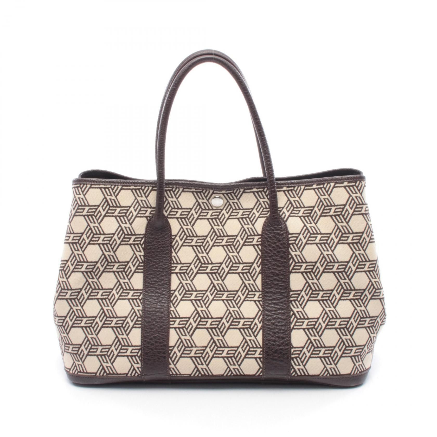 Hermes Hermes Hermes Garden Party PM Leather Canvas Tote Bag Leather Tote Bag K DUTY FREE for USA Size ONE SIZE - 1 Thumbnail