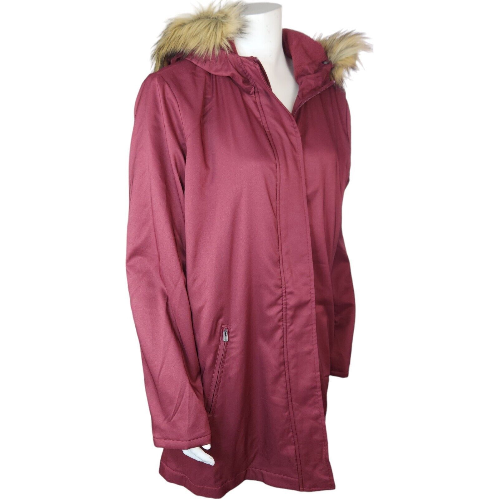 Denim & Co. Denim & Co Zip Front Twill Jacket Faux Fur Hood Wine Medium Size M / US 6-8 / IT 42-44 - 11 Thumbnail