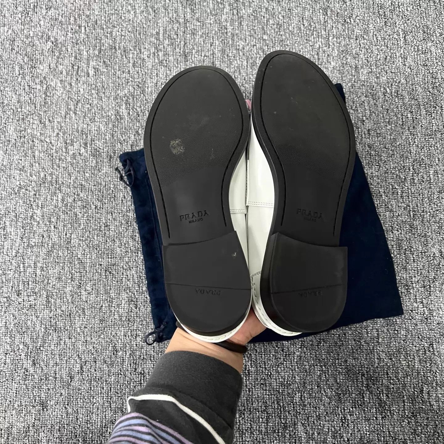 Prada Prada Triangle Logo Loafers Wht/Plat 37 98 New Size US 6.5 / IT 36.5 - 6 Thumbnail