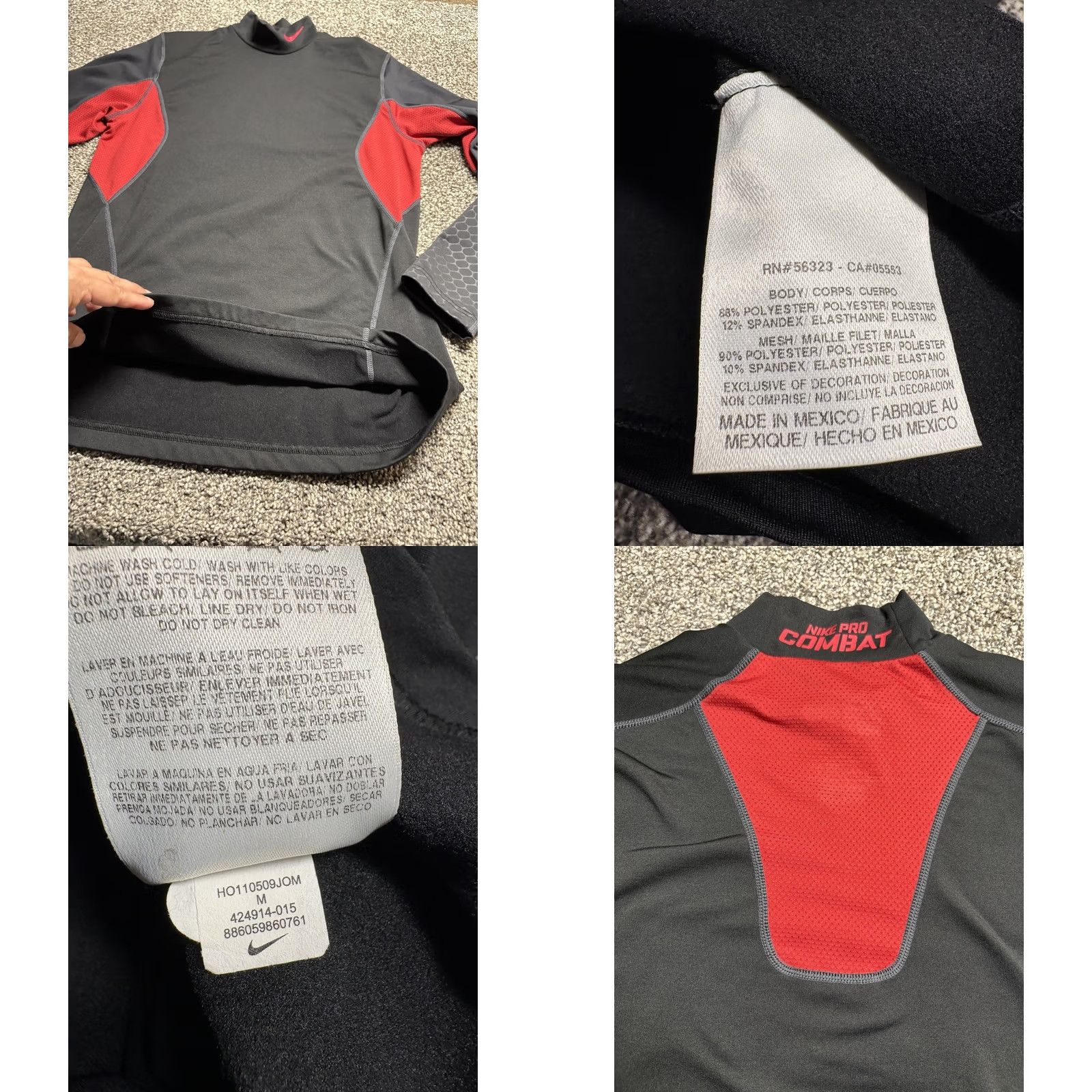 Nike Nike Pro Combat Shirt Men M Black Fitted Compression Long Sleeve Shirt Size US M / EU 48-50 / 2 - 8 Thumbnail