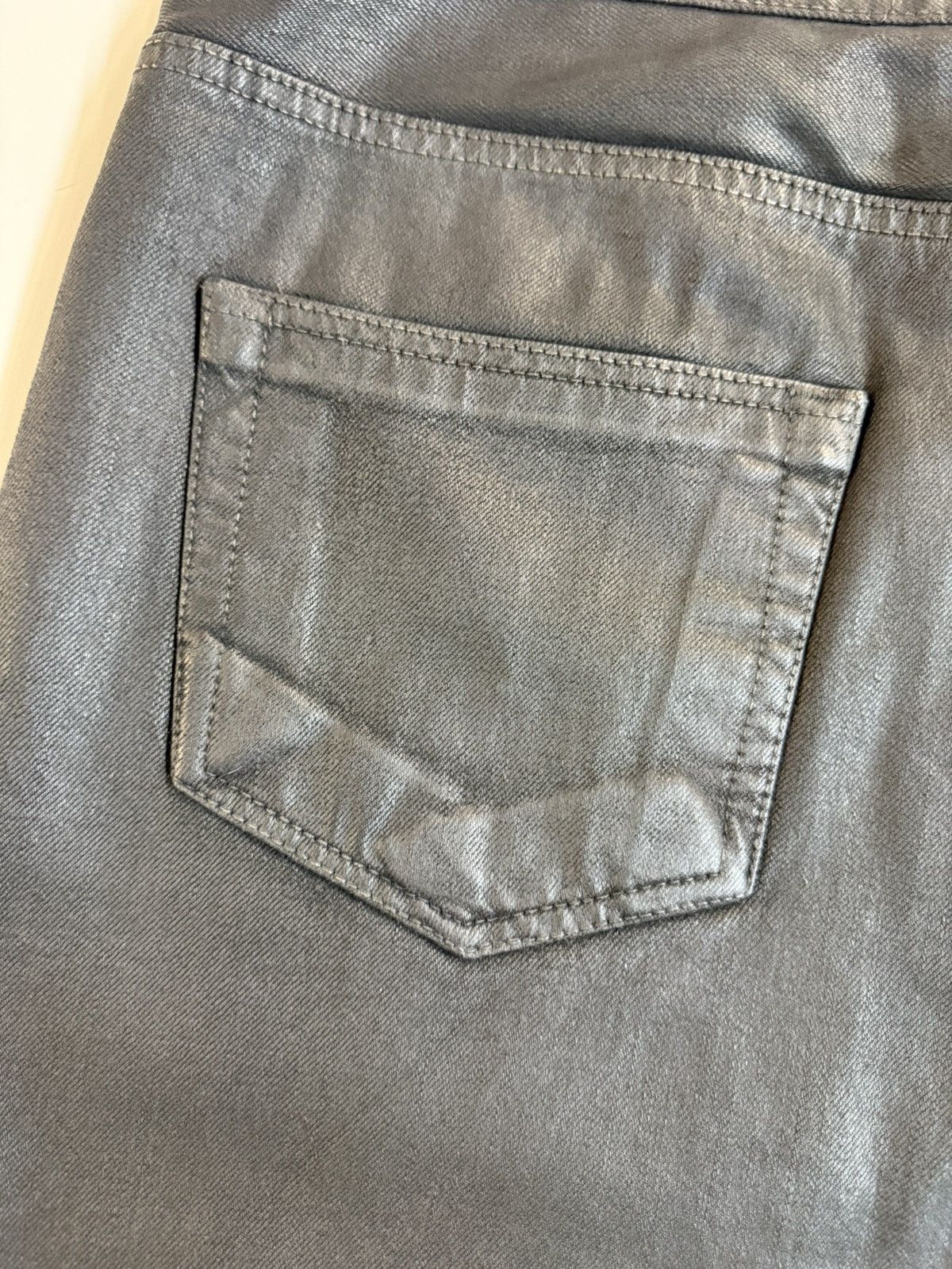 Rick Owens Drkshdw Rick Owens DRKSHDW "Collapse Cropped" Black Wax Jeans — 38 Size US 38 / EU 54 - 3 Thumbnail