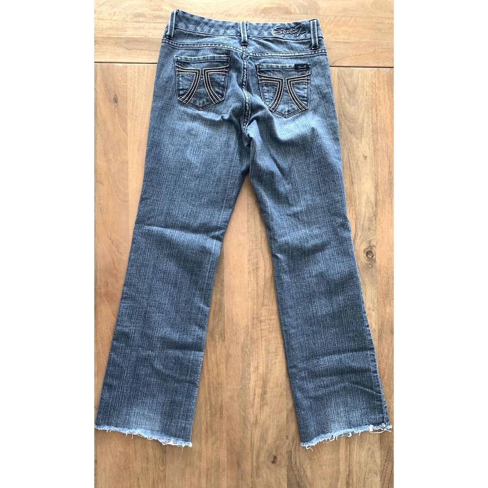 Vintage Seven 7 Jeans Womens 4 Bootcut Denim Pants 29x30 Relaxed Medium Blue Shirt Women Jeans 5-Pocket Style Size 27" / US 4 / IT 40 - 2 Thumbnail