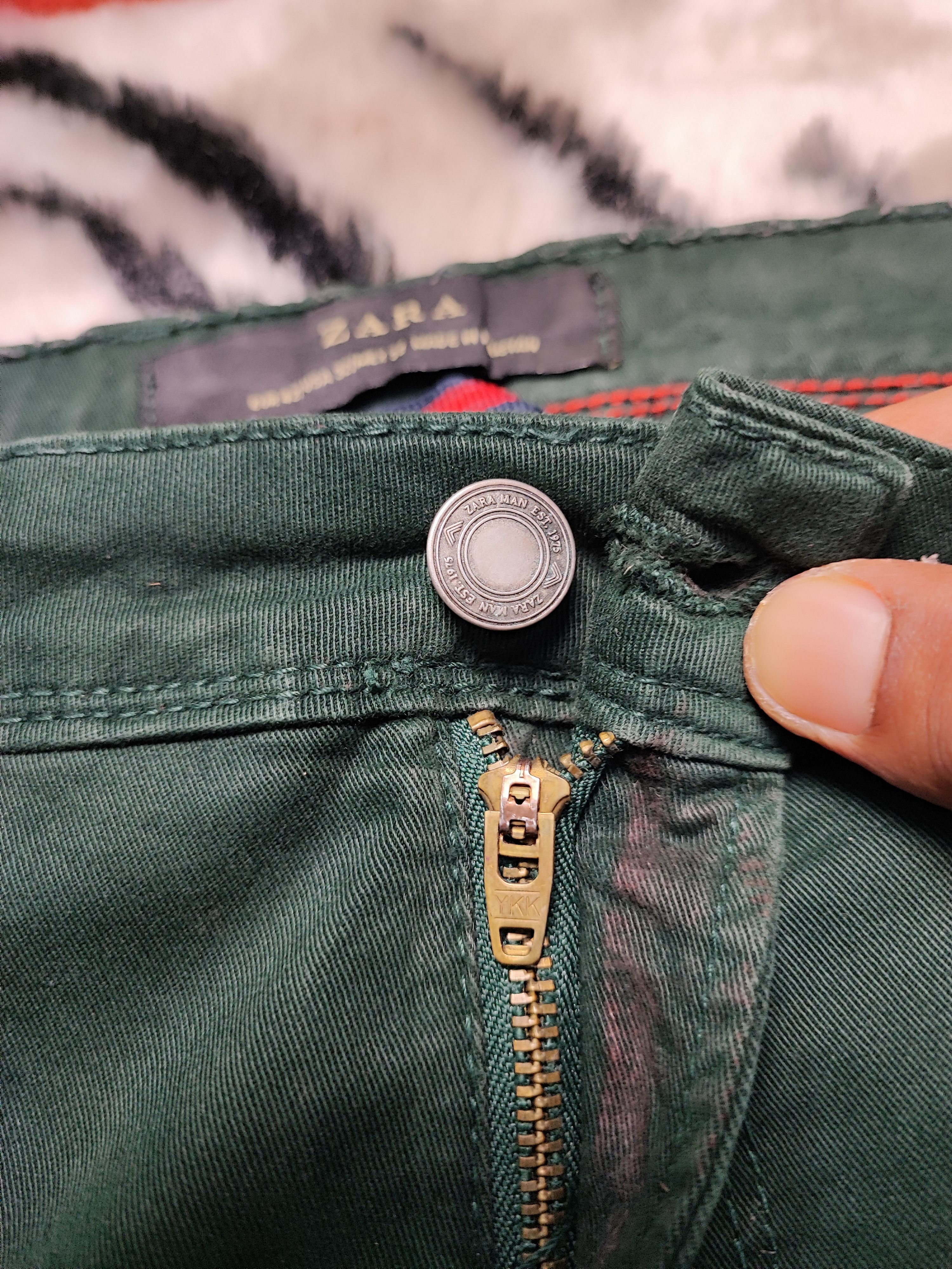 Vintage × Zara Zara Denim Distress Green Size US 35 - 6 Thumbnail