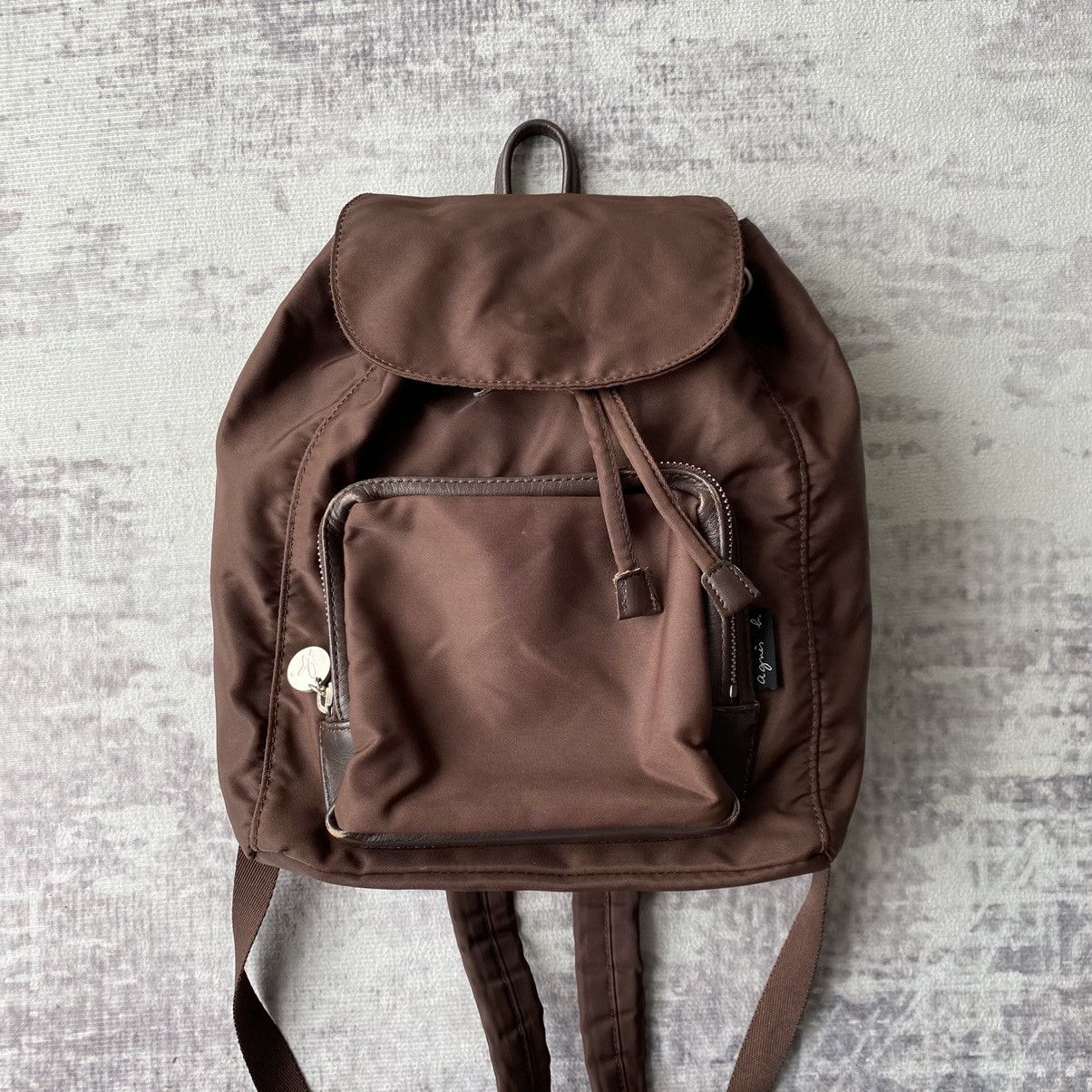 Designer × Japanese Brand × agnes b. Agnes B Brown Mini Backpack Prada Style Size ONE SIZE - 2 Thumbnail