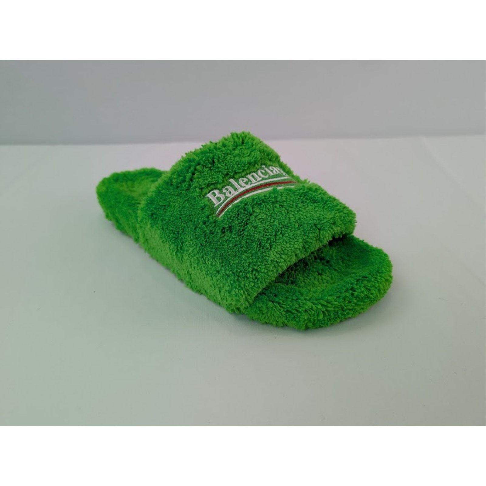 Balenciaga o1rshd1 Q:2 / Furry Political Campaign Slide Sandal in Apple Size US 11 / EU 44 - 3 Thumbnail