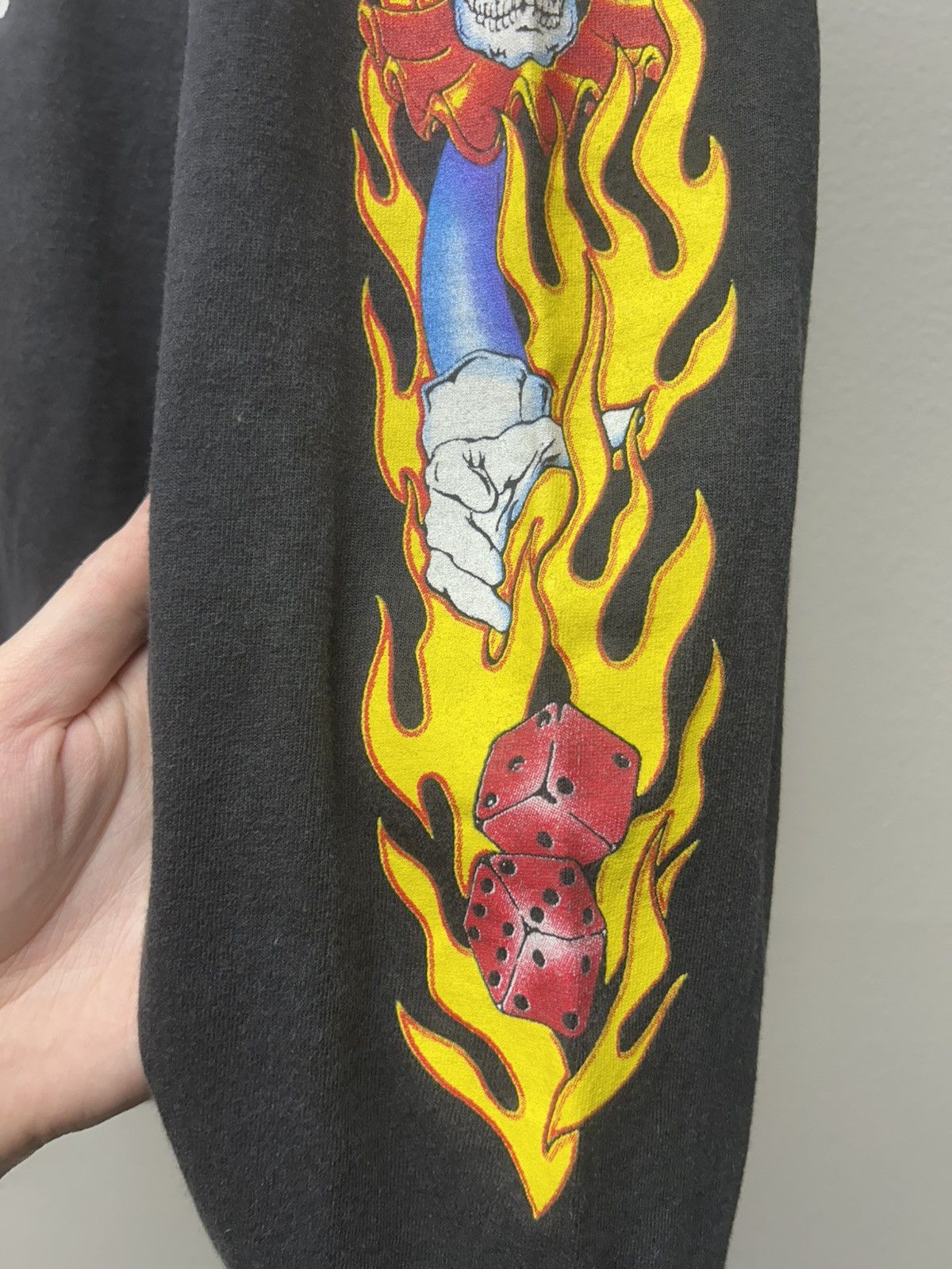 Vintage 90s Jack in the Box Clown Throwing Dice Flame Longsleeve Size US L / EU 52-54 / 3 - 7 Thumbnail