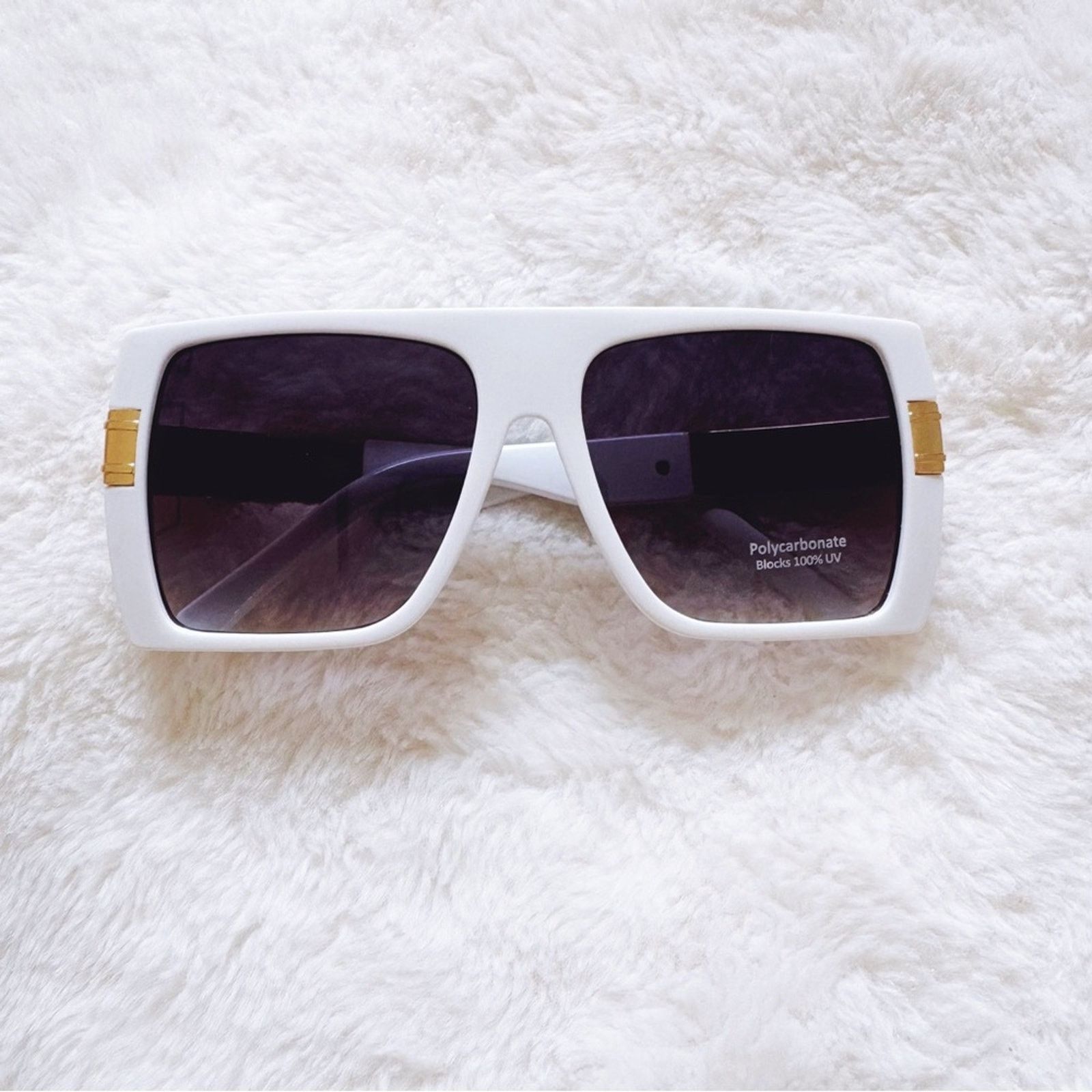 Other Inez White Oversized Square Sunglasses Size ONE SIZE - 1 Thumbnail