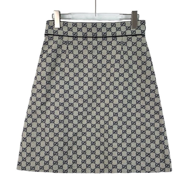 Gucci Gucci Gray logo jacquard full-print cotton casual skirt 250 Size 27" / US 4 / IT 40 - 2 Thumbnail