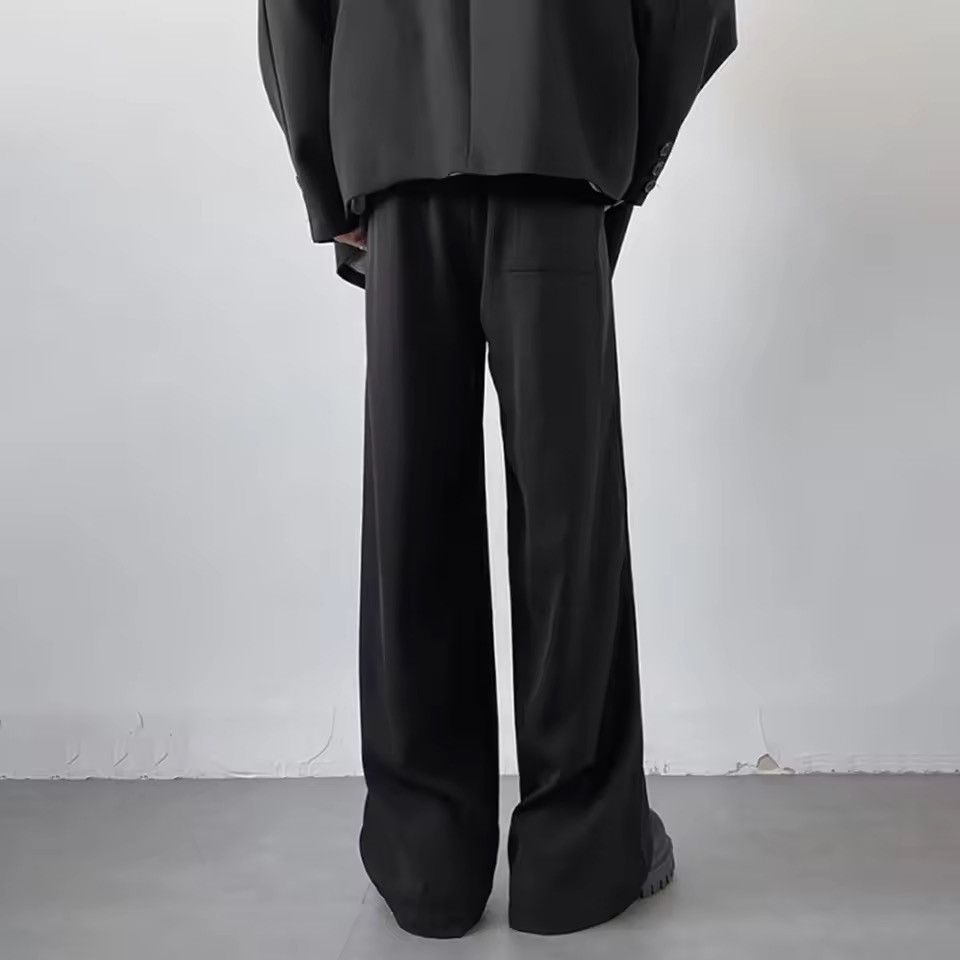 Japanese Brand Black Wide-Leg Pants – Drawstring Waist with Cross Detailing Size US 28 / EU 44 - 4 Thumbnail
