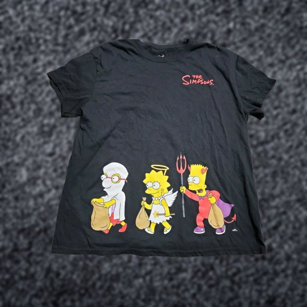 Vintage VINTAGE The Simpsons Halloween T-Shirt Womens XL Black Double-Sided Cotton Blend Size XL / US 12-14 / IT 48-50 - 1 Thumbnail