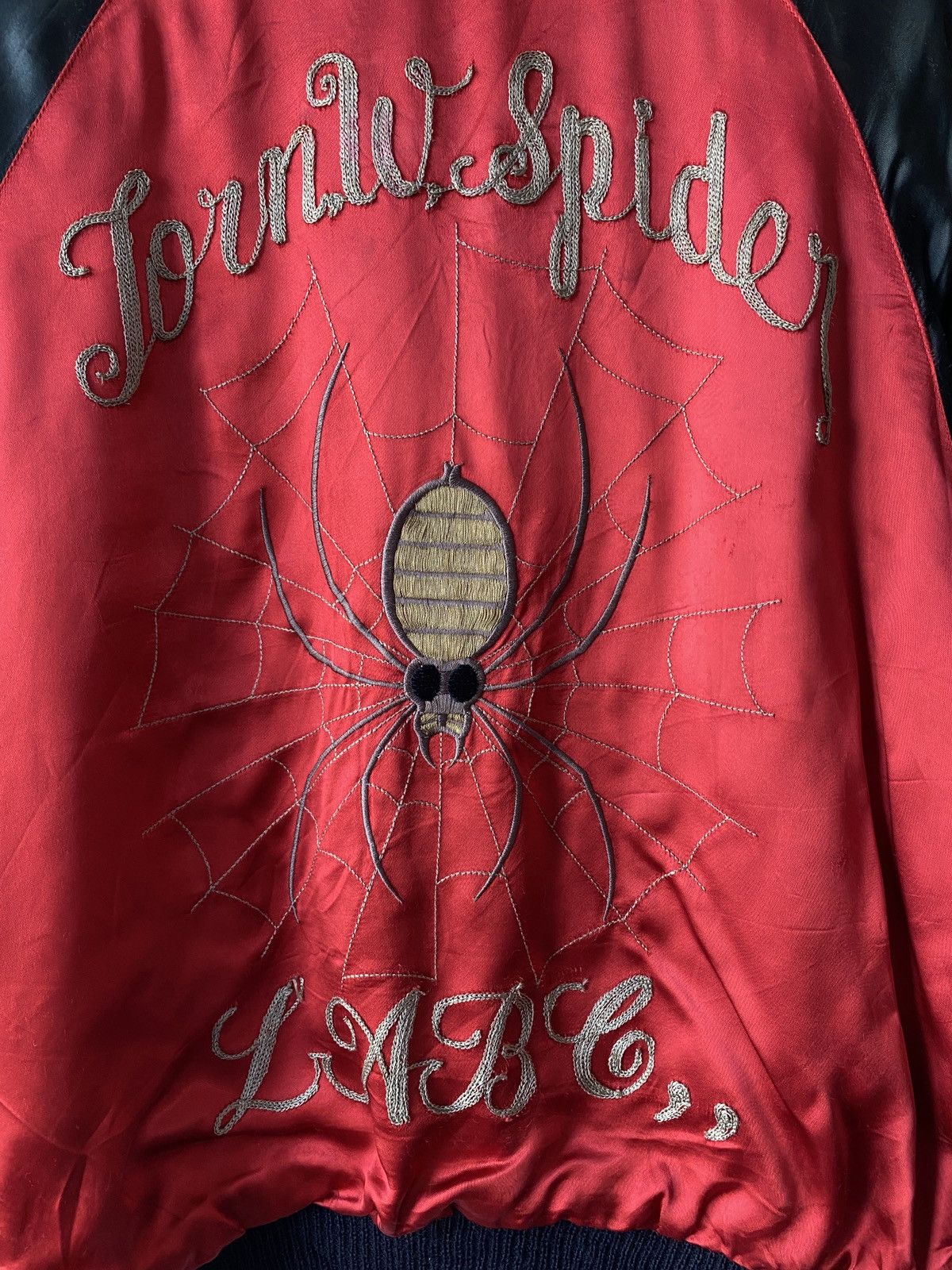 Japanese Brand × Vintage Vintage Crawler Skulls Spider Embroidery Japan Rayon Jacket Size US M / EU 48-50 / 2 - 12 Thumbnail