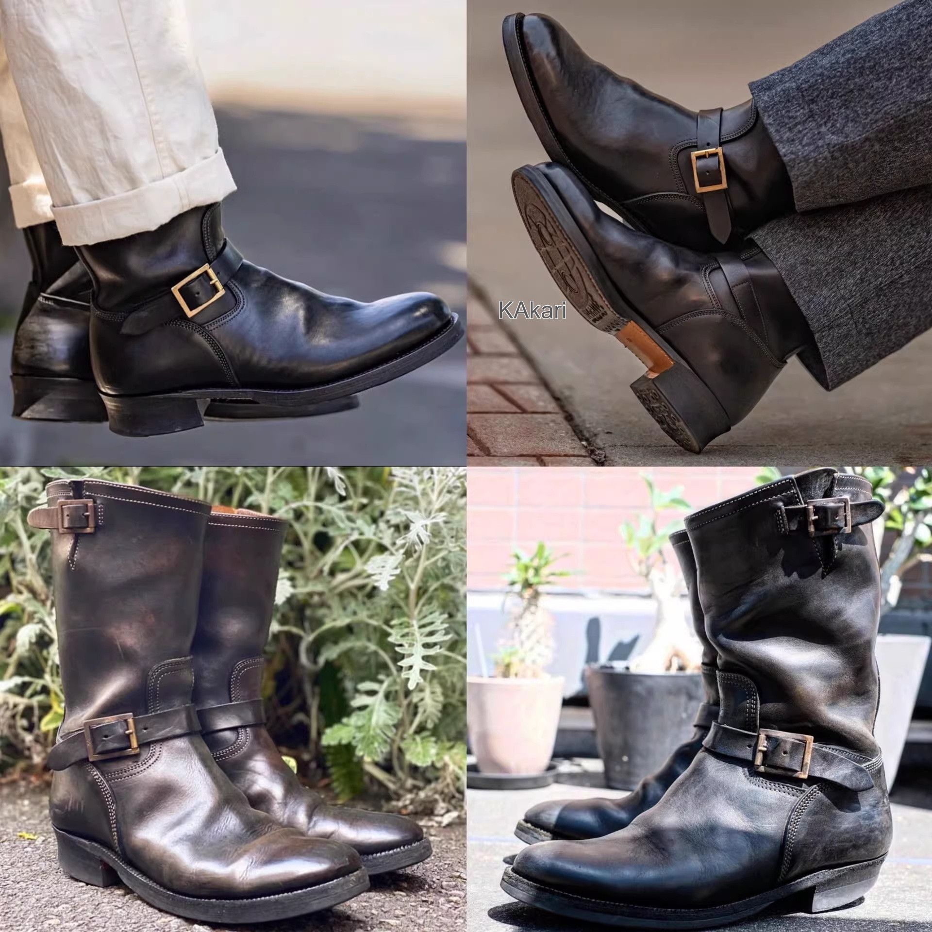 ATTRACTIONS Motor Black Italian Horsebutt Engineer Boots Size US 9.5 / EU 42-43 - 8 Thumbnail