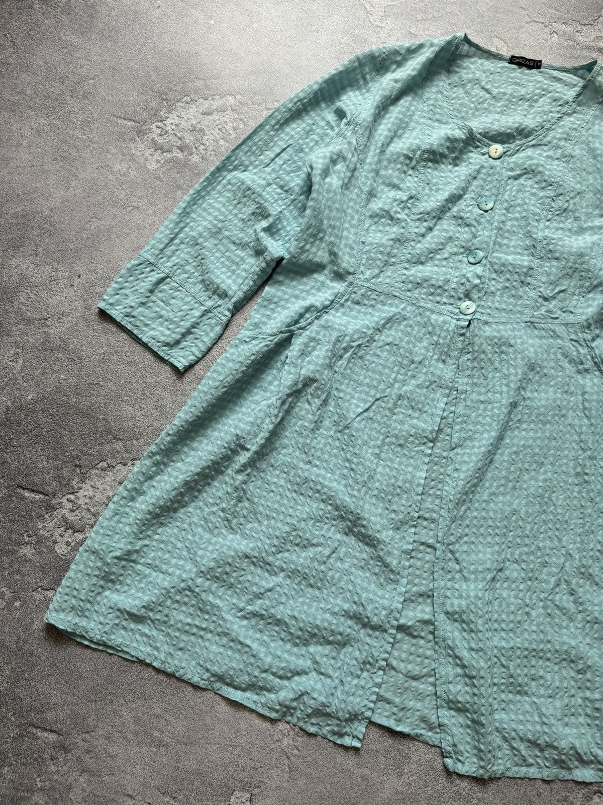 Vintage Grizas S silk long dress 👗 button up long sleeve relaxed Size S / US 4 / IT 40 - 7 Thumbnail