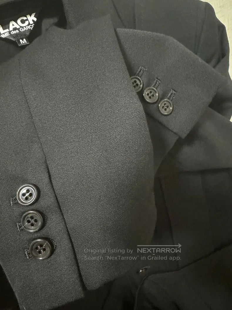 Comme des Garcons CDG Black Pleated Hem Blazer Coat. Size US M / EU 48-50 / 2 - 6 Thumbnail