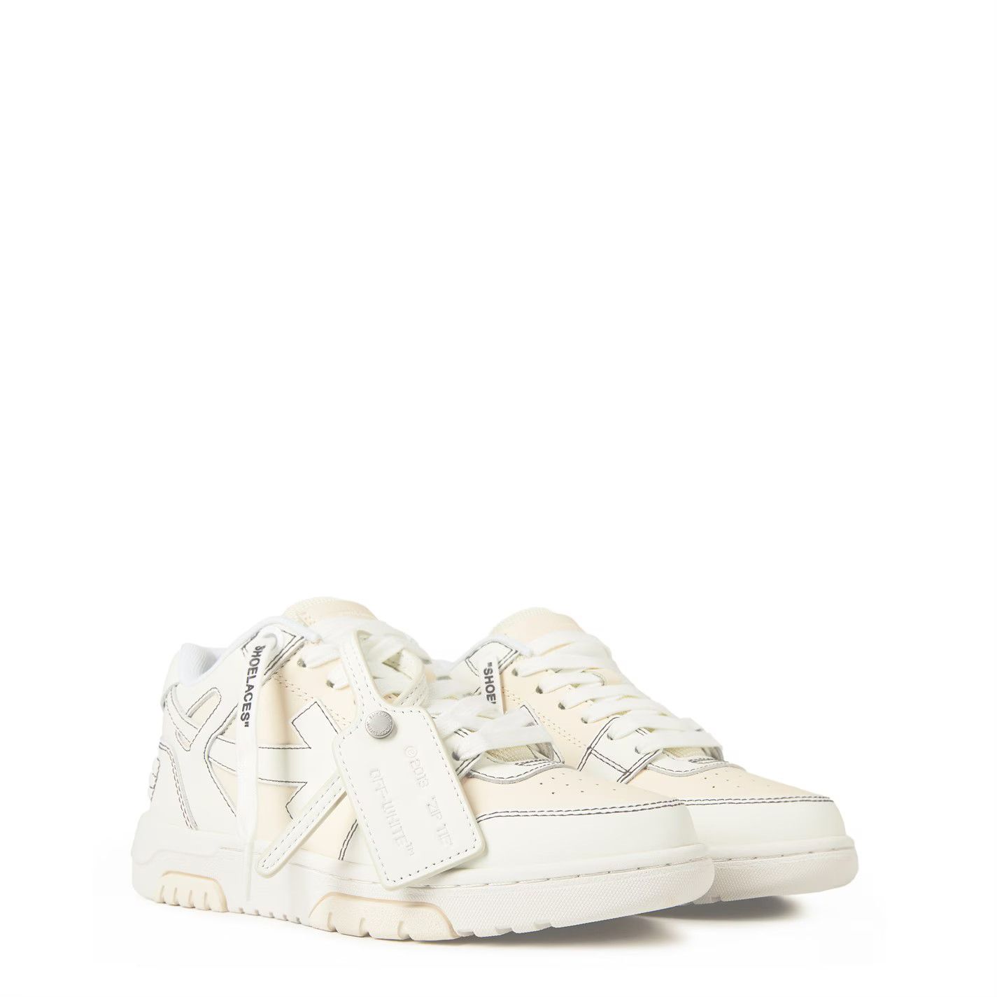 Off-White o1g2r1mq1224 Office Trainer in White & Beige Size US 10 / IT 40 - 4 Thumbnail
