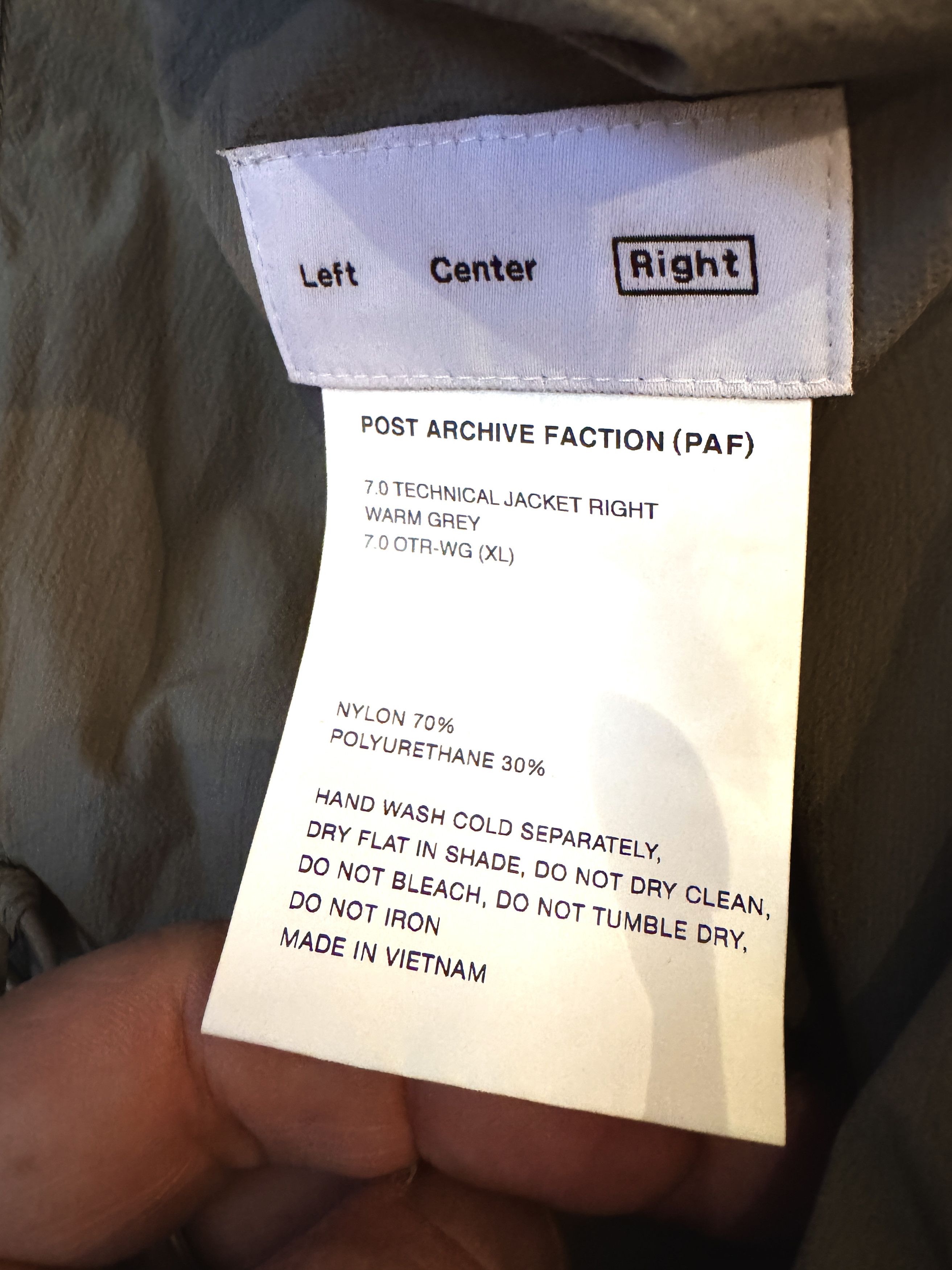 POST ARCHIVE FACTION (PAF) BRAND NEW Post Archive Faction PAF 7.0 Tech Jacket Right Size US XL / EU 56 / 4 - 11 Thumbnail