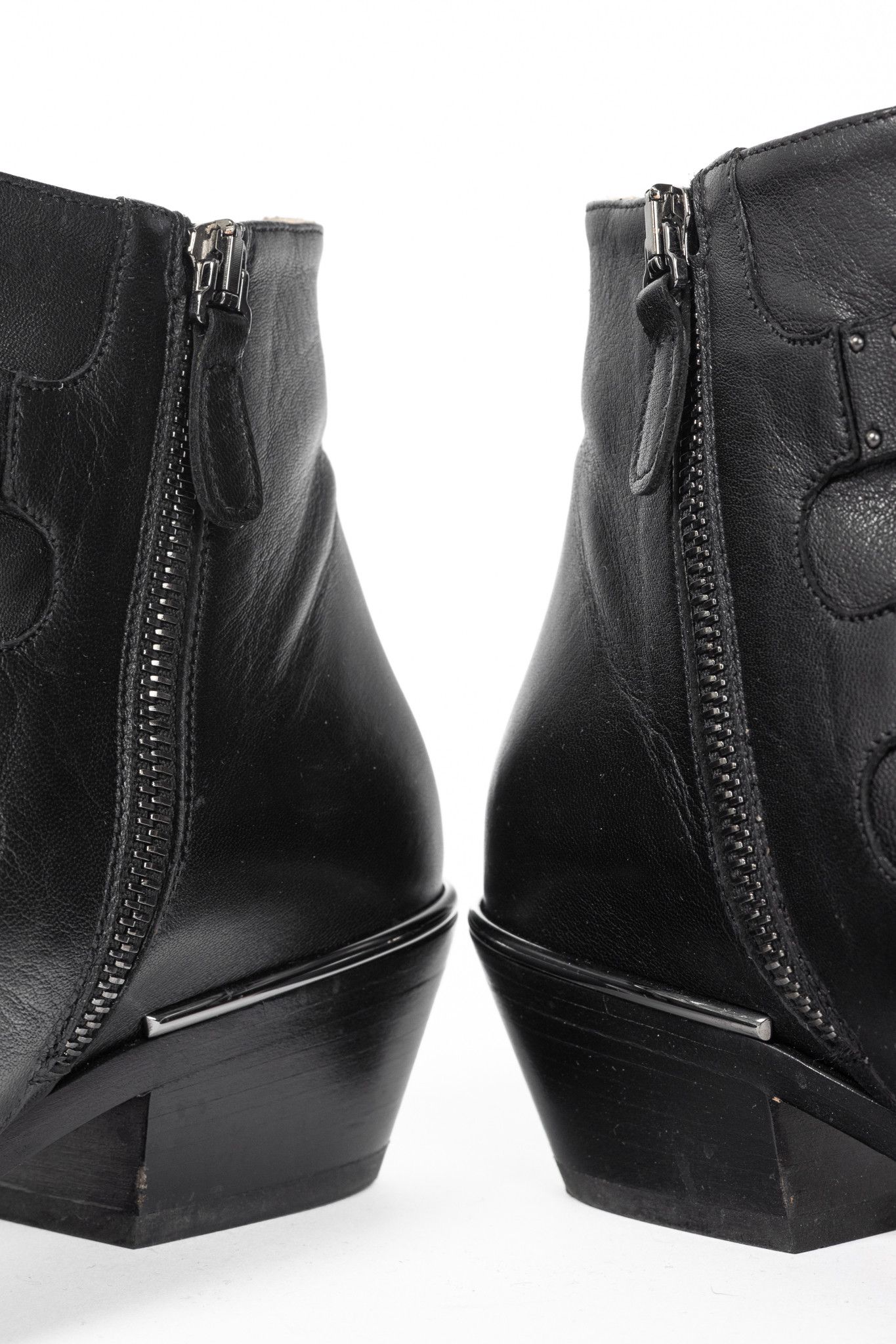 Chloe Chloe Susanna Black Studded Buckle Biker Ankle Boots Size US 5.5 / IT 35.5 - 10 Thumbnail