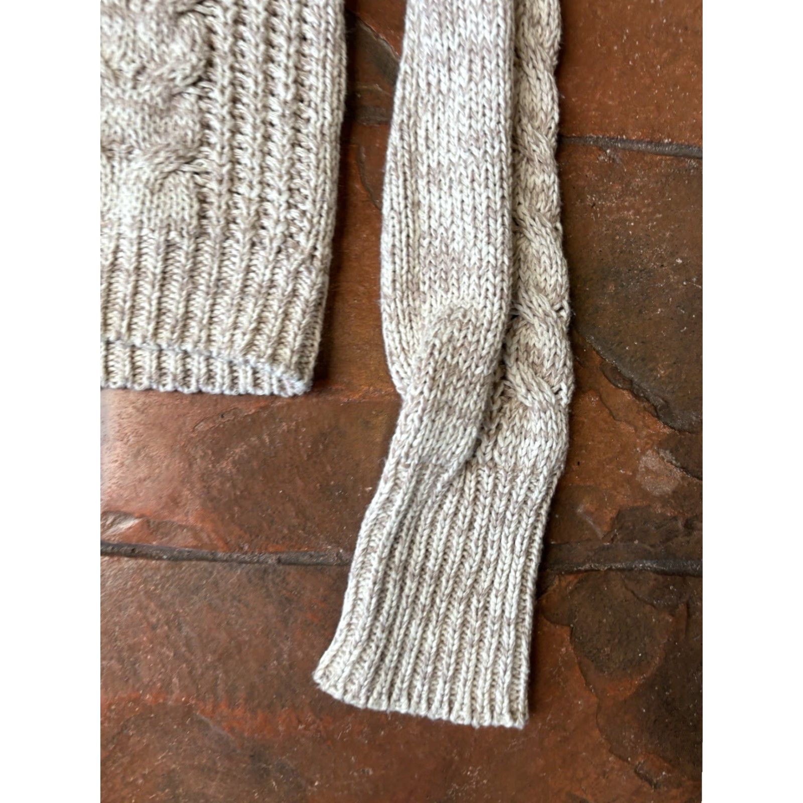 Free People Free People Cable Knit Long Sleeve Sweater Womens XS Beige Size XS / US 0-2 / IT 36-38 - 5 Thumbnail