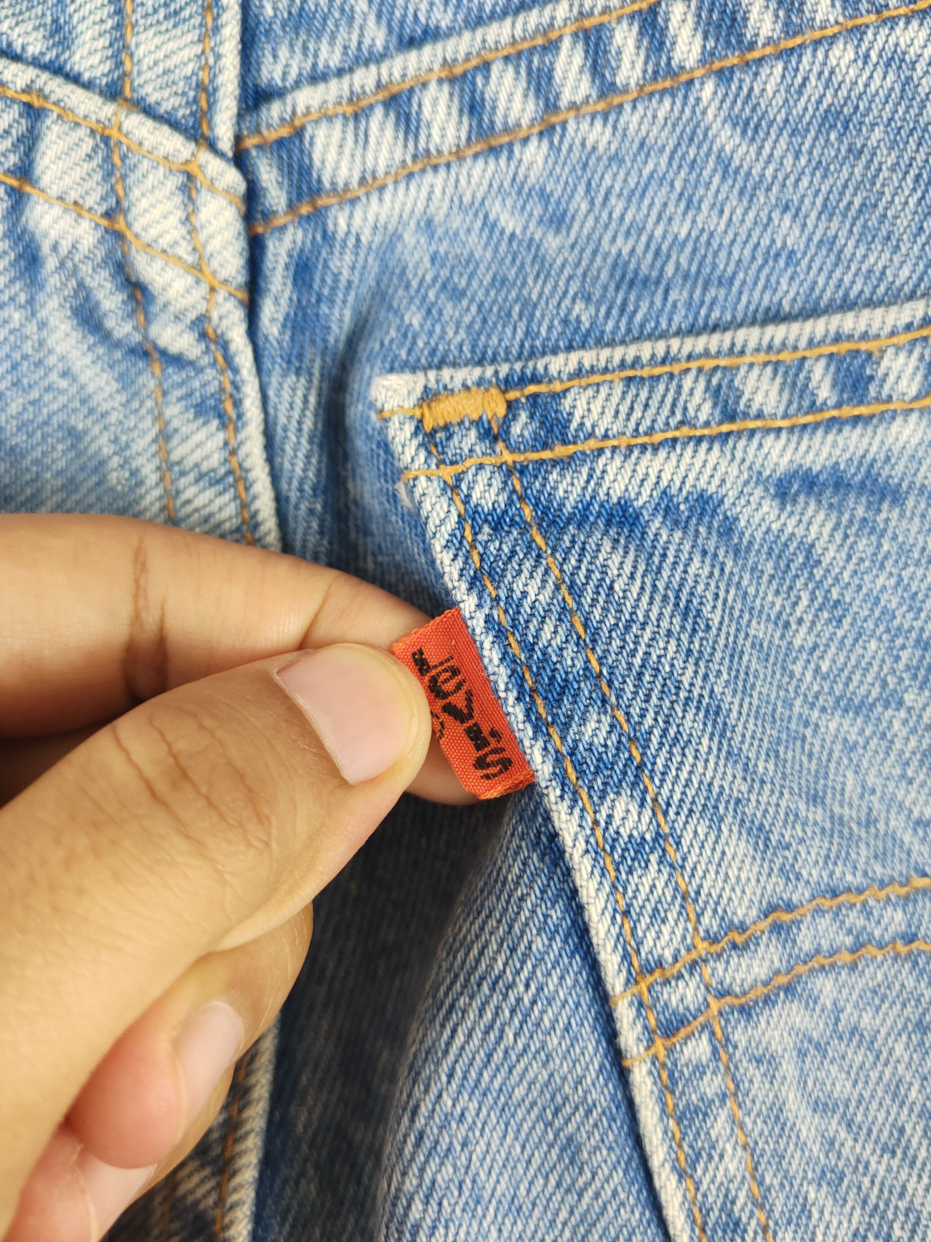 Levi's 607 Levi's Orange tab Blue Distressed Ripped Jeans #S2827 Size US 32 / EU 48 - 10 Thumbnail