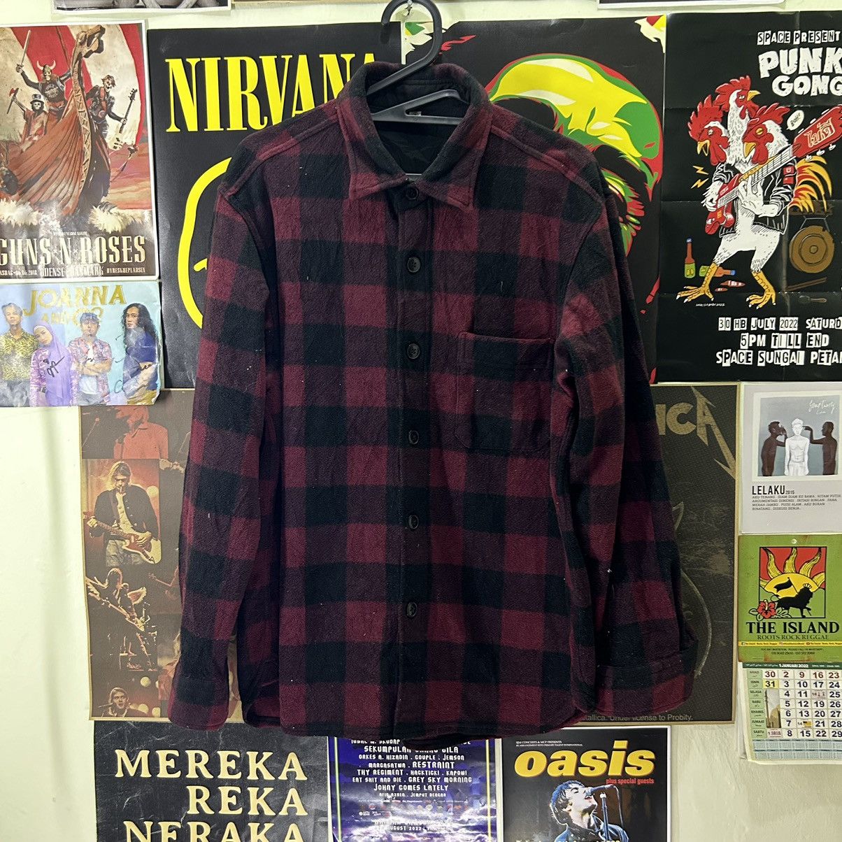 Uniqlo Vintage Uniqlo Checkered Fleece Button Down Shirts Size US M / EU 48-50 / 2 - 1 Thumbnail