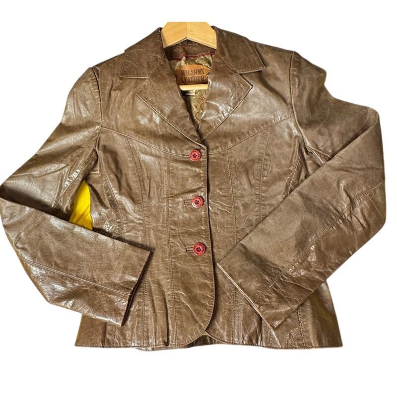 Wilsons Leather Vintage Brown Wilsons 100% Leather Maxima Fitted 90s Y2K 70s Size XS / US 0-2 / IT 36-38 - 13 Thumbnail